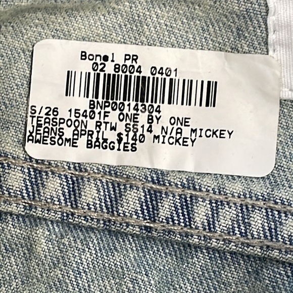 New One Teaspoon Awesome Baggies Jeans Distressed Destroyed Light Wash Sz 26 - Picture 9 of 9